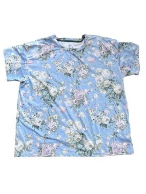 Tuckernuck Sport Light Blue Floral Short Sleeve Tee, Activewear, Athletic